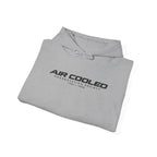 Sport grey pullover hoodie folded with hood drawstrings and front “AIR COOLED” logo
