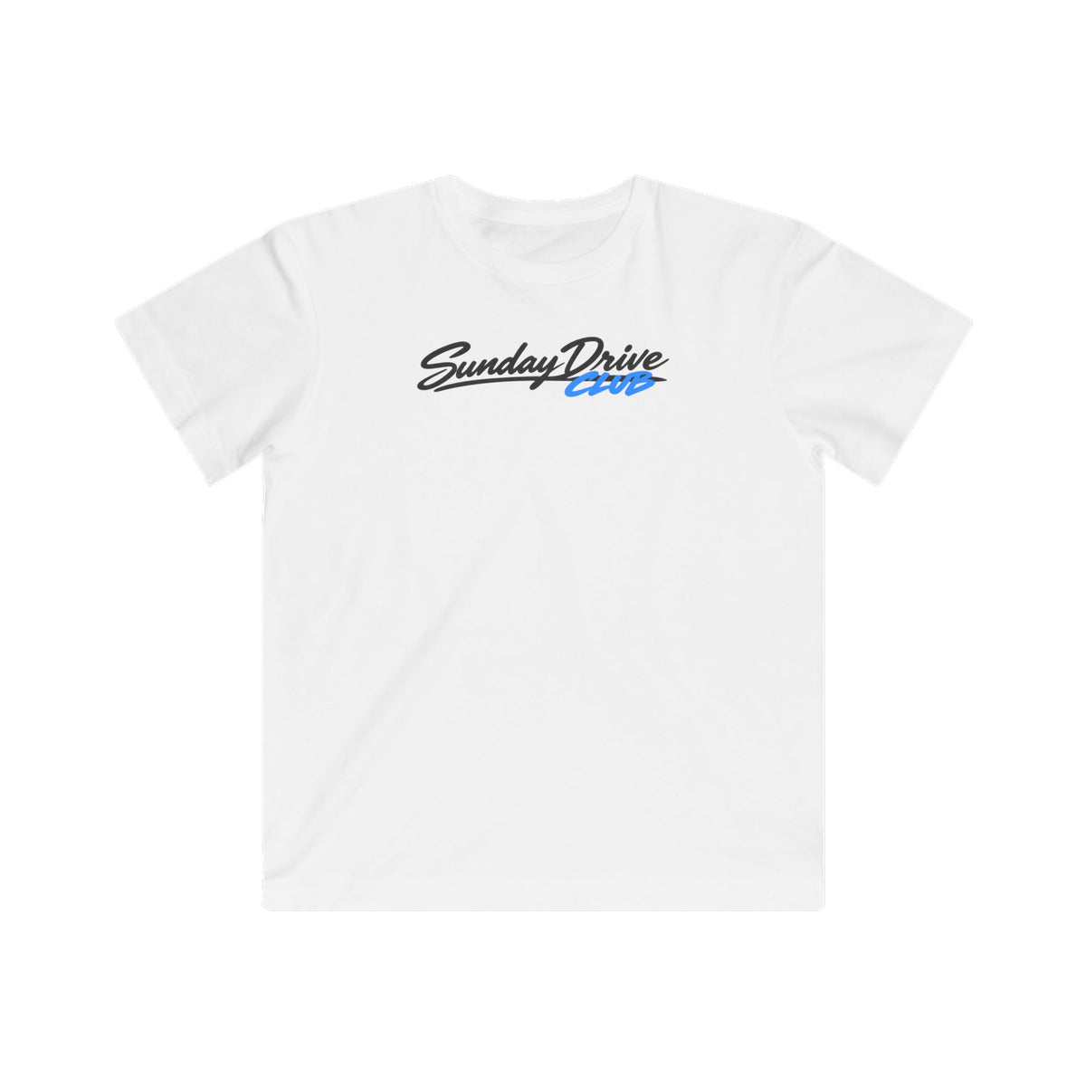 Kids white T-shirt with 'Sunday Drive Club' front graphic