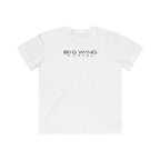 Kids white T-shirt with Big Wing Cartel chest logo graphic