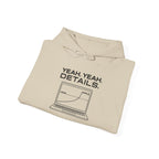 Sand pullover hoodie with drawstring hood and front laptop graphic