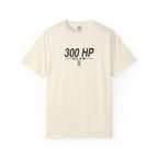 Ivory 300 HP Club T-shirt, front view with crew neck and short sleeves graphic.