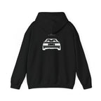 Black JDM hoodie with front car graphic, drawstring hood, and kangaroo pocket