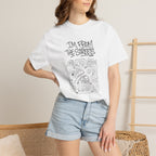 White crewneck graphic T-shirt with "I'm From The Streets" map print