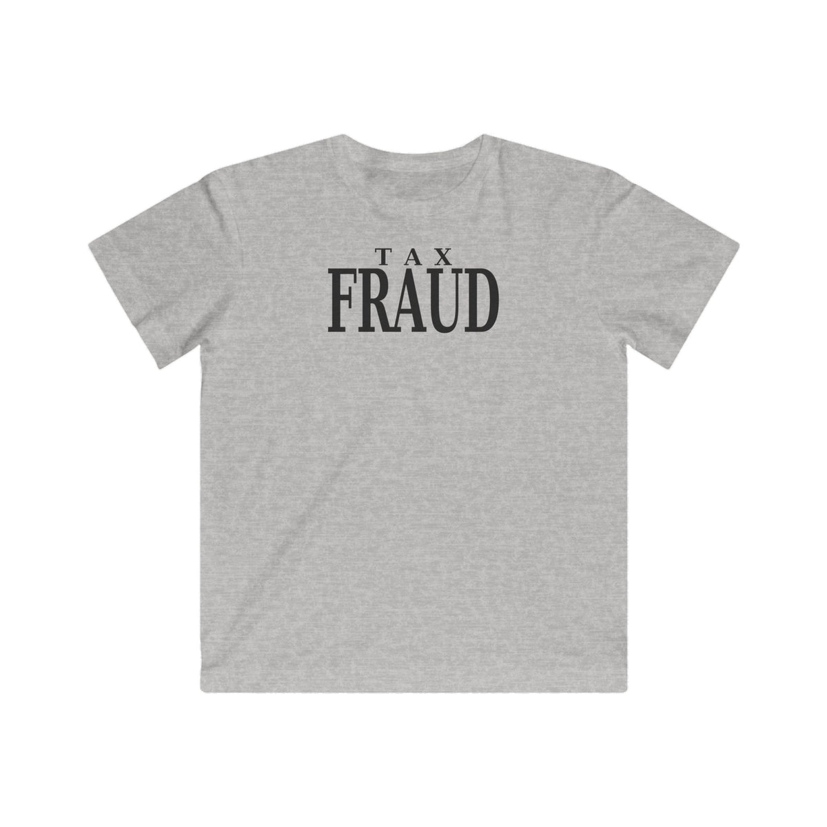 Kids T-shirt, heather gray, crew neck; front graphic text print