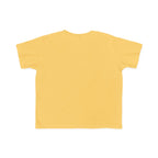 Butter yellow toddler t-shirt back view with no visible front print