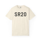 Ivory crew-neck T-shirt with SR20 front graphic print