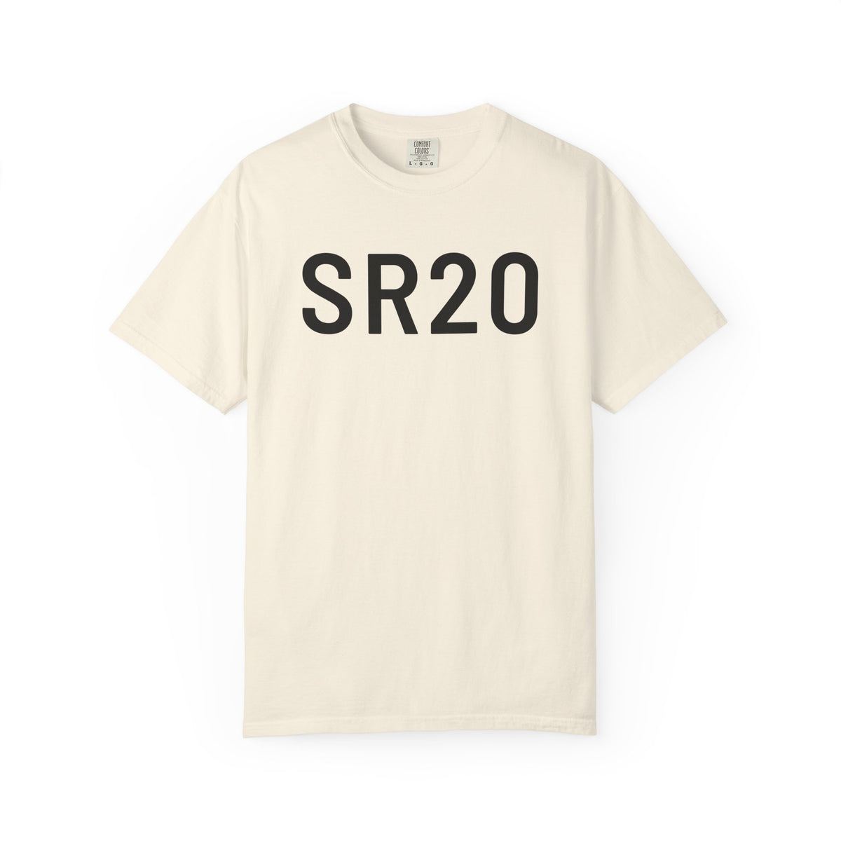 Ivory crew-neck T-shirt with SR20 front graphic print