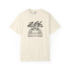 Ivory crew-neck T-shirt with 2.6L Social Club JDM car graphic
