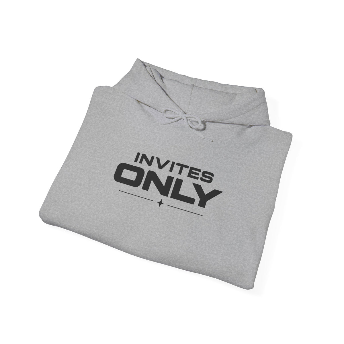 Sport grey hoodie folded with "INVITES ONLY" logo print visible