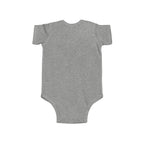Heather gray baby bodysuit, short sleeves, snap bottom