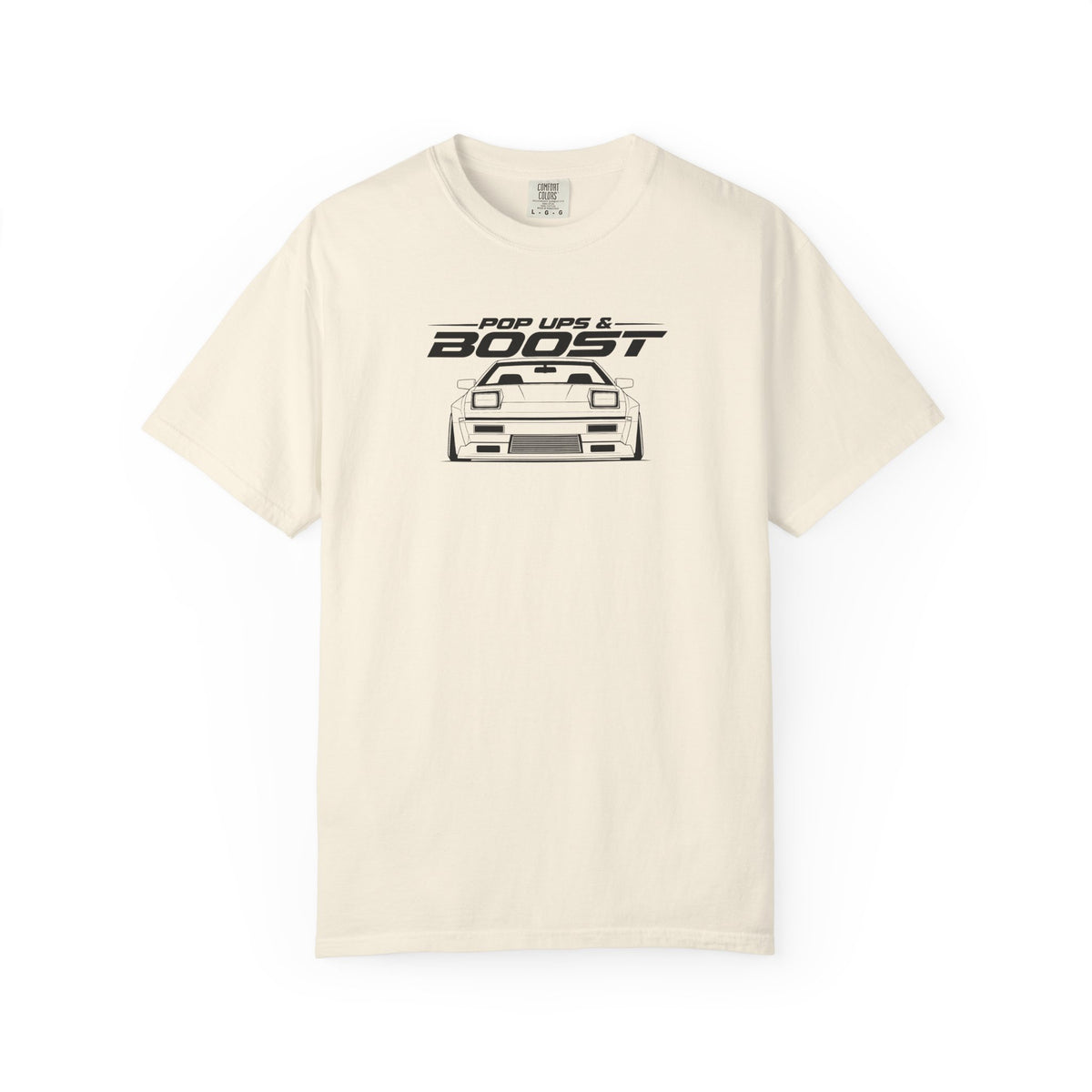 Ivory JDM graphic T-shirt with front car print and crew neck