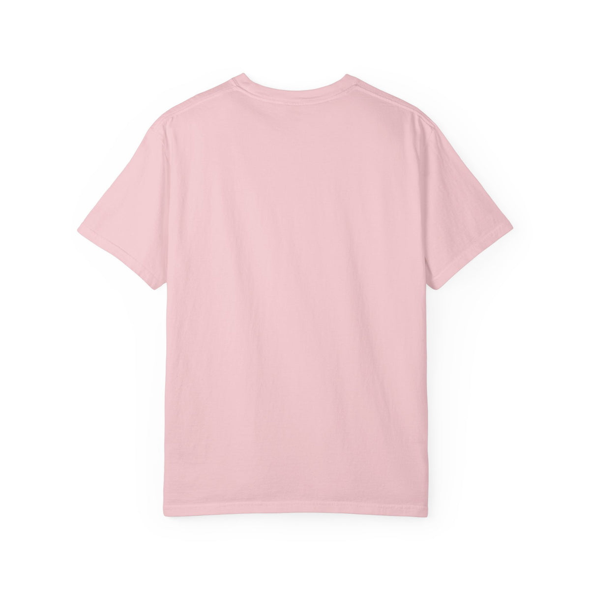 Blush pink T-shirt with crew neck and short sleeves, no visible front graphic
