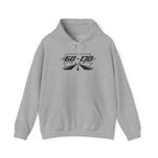 Sport grey club hoodie with 60-130 graphic, pullover hood and drawstring, kangaroo pocket
