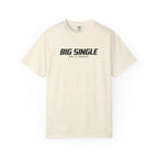 Ivory T-shirt with crew neck and “BIG SINGLE” front graphic, short sleeves