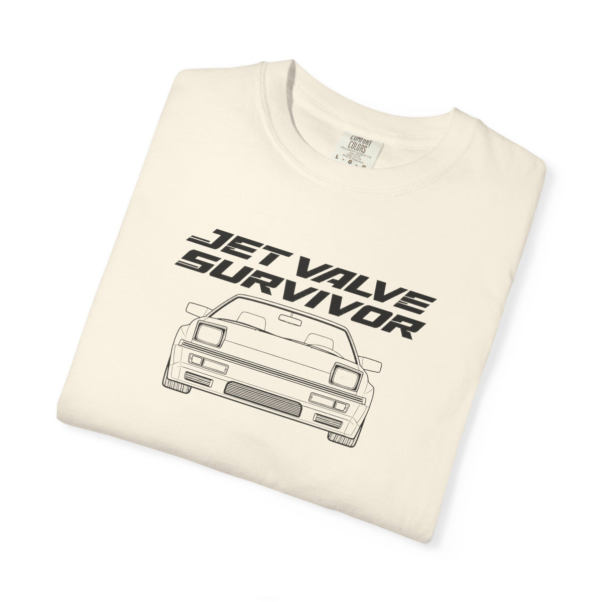 Ivory JDM T-shirt with large car illustration and title text