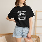 Black G54B JDM T-shirt on model, G54B car graphic at chest