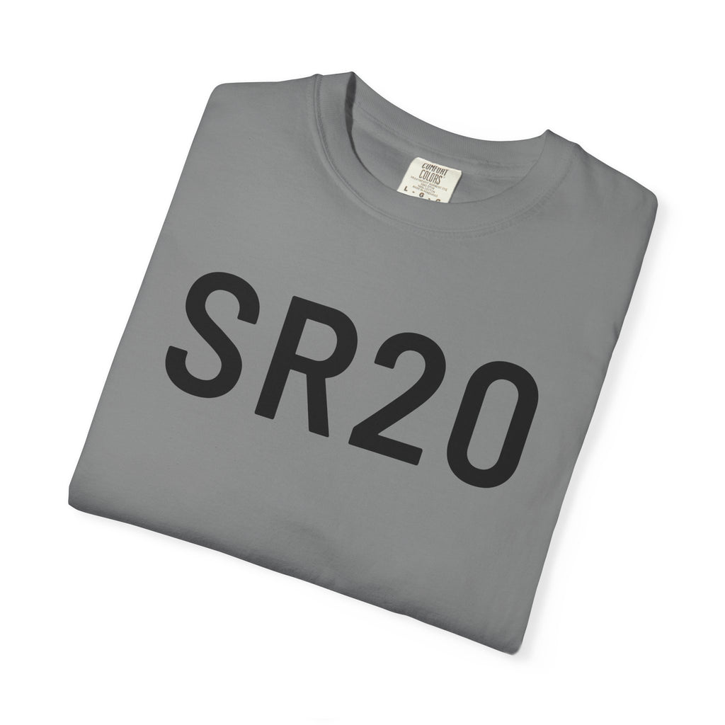 Grey SR20 printed T-shirt with crew neck and short sleeves