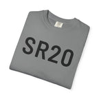 Grey SR20 printed T-shirt with crew neck and short sleeves