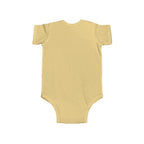 Butter yellow short-sleeve baby bodysuit with snap leg closure