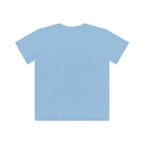 Kids light blue T-shirt with short sleeves and crew neckline