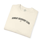 Ivory T-shirt with 'Sunday Recovery Club' chest logo