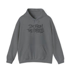 Graphite pullover hoodie with 'I'm From The Streets' graphic and front pouch pocket