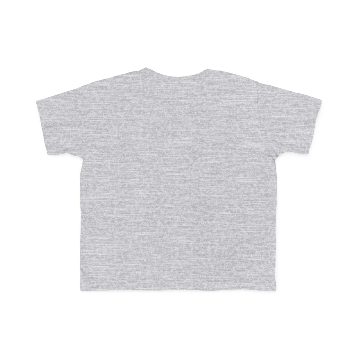 Heather gray toddler T-shirt back view with short sleeves and crew neckline
