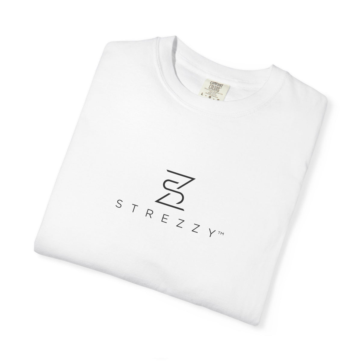 Folded white logo T-shirt with crew neck and short sleeves