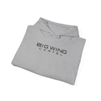 Sport grey hoodie with hood drawstring and front logo print