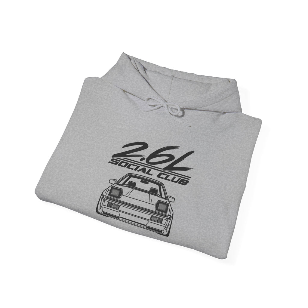Sport grey hoodie with front chest graphic and drawstring hood
