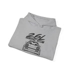 Sport grey hoodie with front chest graphic and drawstring hood