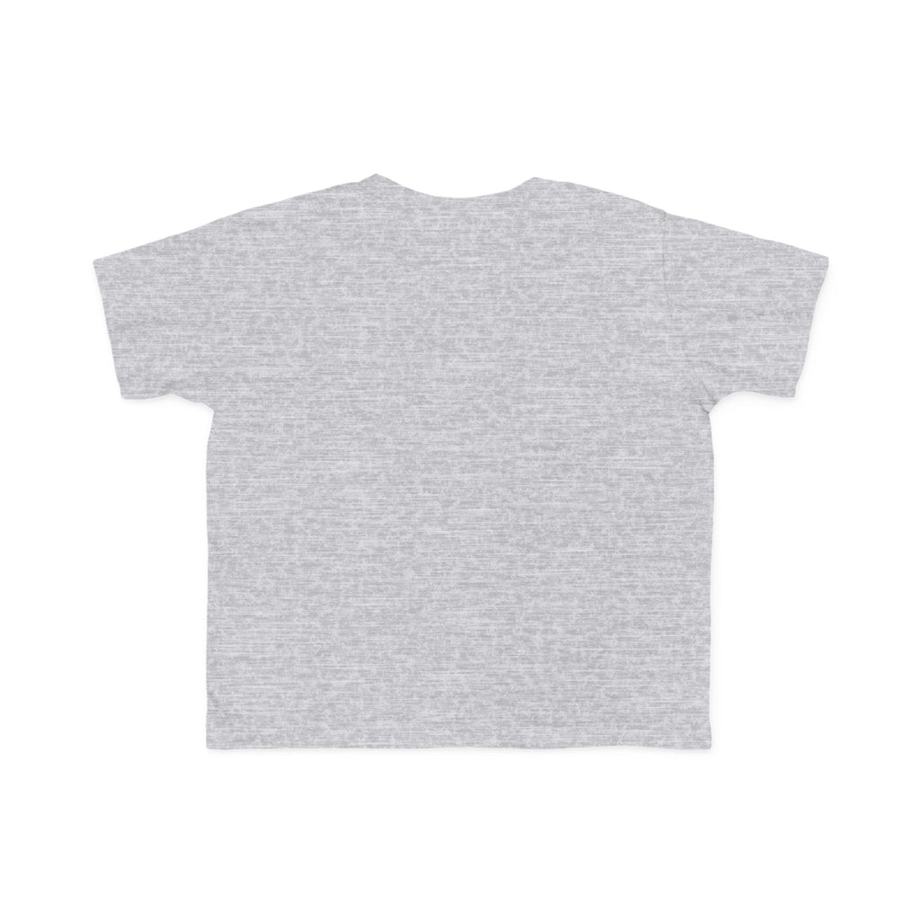 Heather gray toddler t-shirt back view with no visible front print