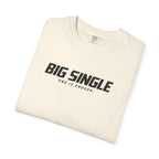 Ivory crew-neck T-shirt with large "BIG SINGLE" front graphic, short sleeves