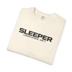 Ivory graphic T-shirt, SLEEPER logo close-up