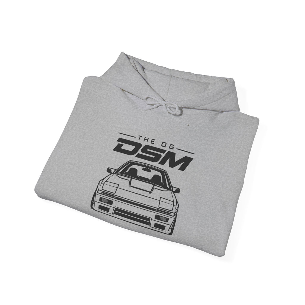 Sport grey hoodie with front kangaroo pocket and drawstring hood, DSM graphic logo