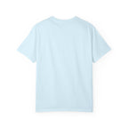 Light blue crewneck t-shirt, plain back view with no visible graphic