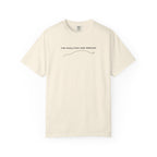 Ivory Evo Outline T-shirt with chest text and line art graphic