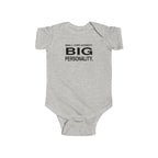 Heather gray baby bodysuit with short sleeves and front slogan graphic