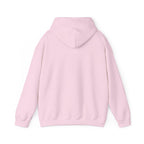Light pink baby pullover hoodie with hood and front pocket, no visible graphic