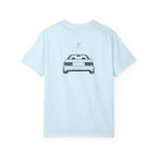 Light blue JDM graphic T-shirt with centered car illustration on back