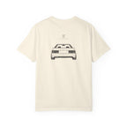 Cream JDM t-shirt, back graphic of a wide car illustration.