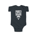Black baby bodysuit with 'Daddy's Little Squadamate' parachute graphic