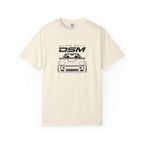 Ivory crewneck T-shirt with large front car graphic print and logo