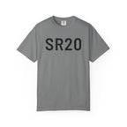 Grey crew-neck T-shirt with SR20 front graphic print