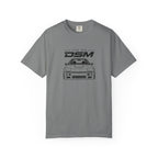 Grey crewneck T-shirt with large front car graphic print and logo
