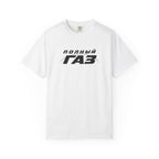 White Full Throttle T-shirt with front graphic print, crew neck short sleeves