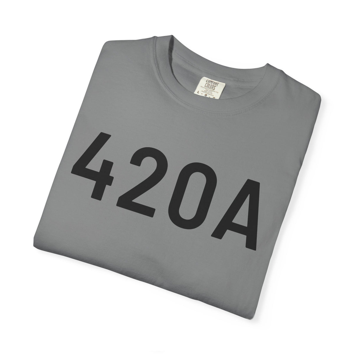 Grey 420A graphic T-shirt with crew neck and short sleeves