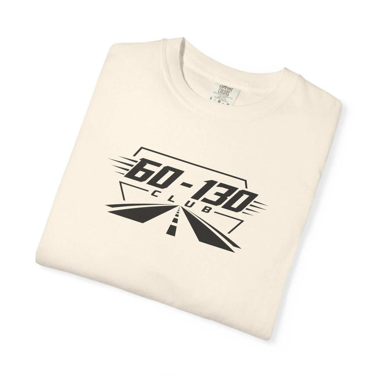 Ivory crew-neck T-shirt with bold 60-130 Club front graphic