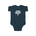 Baby bodysuit, navy blue, front graphic print