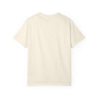 Ivory crew-neck T-shirt back view, plain with no visible print